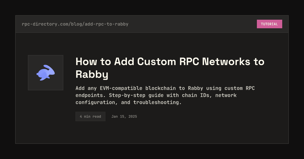 How to Add Custom RPC Networks to Rabby