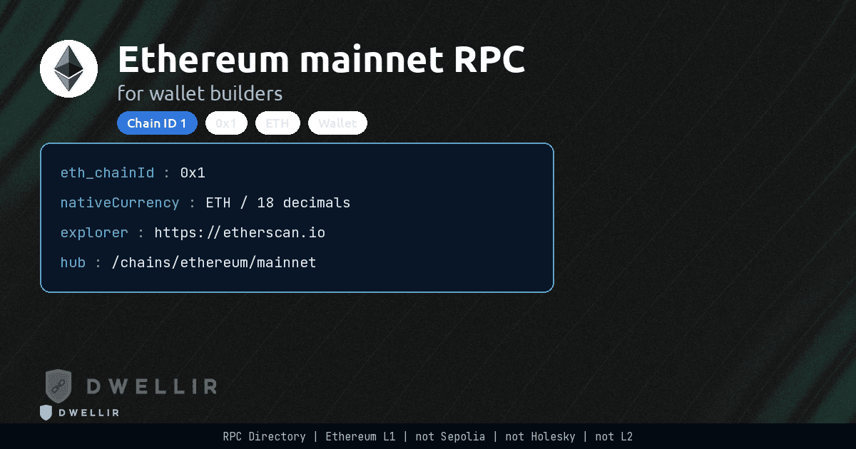 Ethereum Mainnet RPC for Wallet Builders