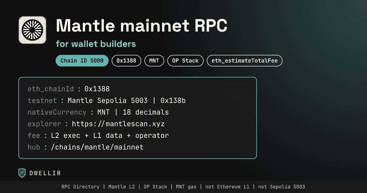 Mantle Mainnet RPC for Wallet Builders