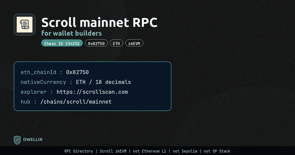 Scroll Mainnet RPC for Wallet Builders