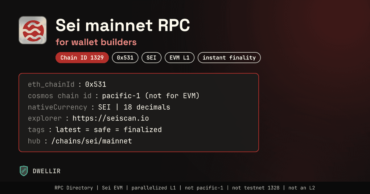 Sei Mainnet RPC for Wallet Builders