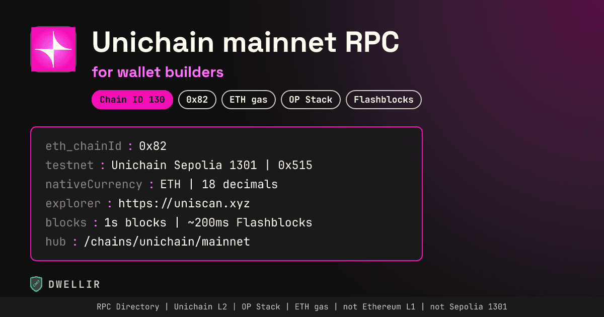 Unichain Mainnet RPC for Wallet Builders